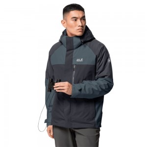 Kurtka 3 W 1 Męskie Jack Wolfskin Steting Peak Anthracite | VS8196072