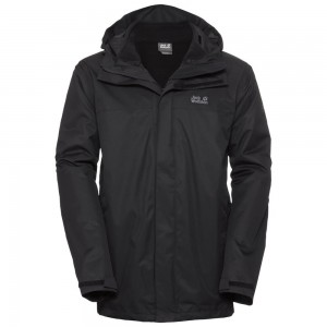 Kurtka 3 W 1 Męskie Jack Wolfskin Tavanien Czarne | CD6714258