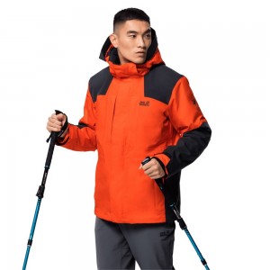 Kurtka 3 W 1 Męskie Jack Wolfskin Thorvald Czerwone | TO1804673