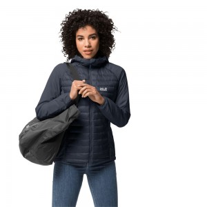 Kurtka Hybrydowa Damskie Jack Wolfskin Jwp Hybrid Niebieskie | XM3806541
