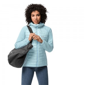 Kurtka Hybrydowa Damskie Jack Wolfskin Jwp Hybrid Niebieskie | MF2463917