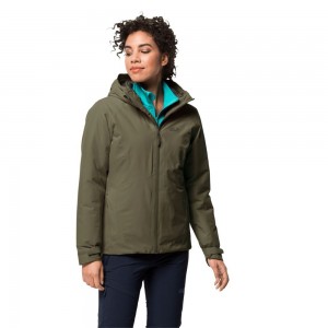 Kurtka Przeciwdeszczowa Damskie Jack Wolfskin Argon Storm Szare | RI1860437