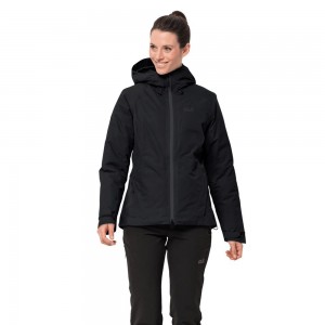 Kurtka Przeciwdeszczowa Damskie Jack Wolfskin Argon Storm Czarne | CO5963280