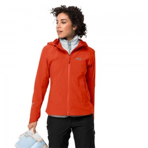 Kurtka Przeciwdeszczowa Damskie Jack Wolfskin Atlas Tour Czerwone | LT7456820