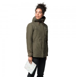 Kurtka Przeciwdeszczowa Damskie Jack Wolfskin Brecon Range Insulated Szare | IG1958302
