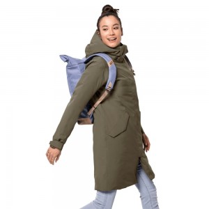 Kurtka Przeciwdeszczowa Damskie Jack Wolfskin Cold Bay Szare | TO9408361