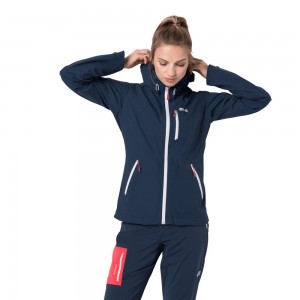 Kurtka Przeciwdeszczowa Damskie Jack Wolfskin Eagle Peak Ciemny Indygo | NC7850349