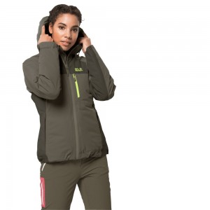 Kurtka Przeciwdeszczowa Damskie Jack Wolfskin Eagle Peak Insulated Szare | LF8097614