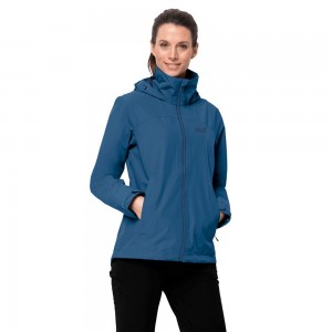 Kurtka Przeciwdeszczowa Damskie Jack Wolfskin Evandale Indygo Niebieskie | UN4239178