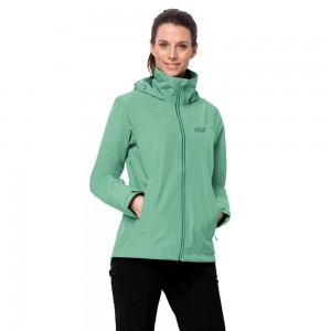 Kurtka Przeciwdeszczowa Damskie Jack Wolfskin Evandale Zielone | ZE1654789