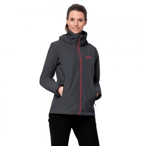 Kurtka Przeciwdeszczowa Damskie Jack Wolfskin Evandale Czarne | MY1395276