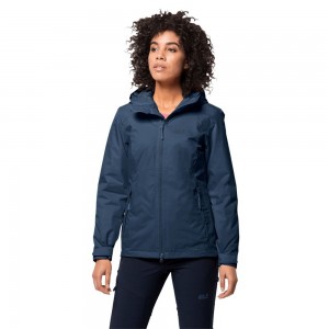 Kurtka Przeciwdeszczowa Damskie Jack Wolfskin Frosty Morning Ciemny Indygo | ZG7631024