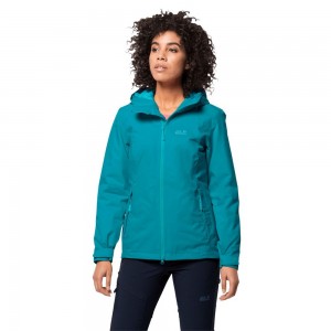 Kurtka Przeciwdeszczowa Damskie Jack Wolfskin Frosty Morning Ciemny Niebieskie | DO3298051