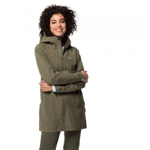 Kurtka Przeciwdeszczowa Damskie Jack Wolfskin Jwp Szare | RD1946807