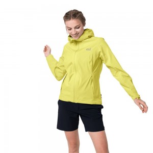 Kurtka Przeciwdeszczowa Damskie Jack Wolfskin Jwp Shell Żółte | OG9783526