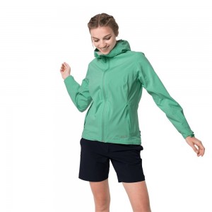 Kurtka Przeciwdeszczowa Damskie Jack Wolfskin Jwp Shell Zielone | AJ2183054