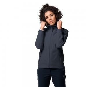 Kurtka Przeciwdeszczowa Damskie Jack Wolfskin Jwp Shell Niebieskie | GC3915784