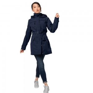 Kurtka Przeciwdeszczowa Damskie Jack Wolfskin Kimberley Niebieskie | TE4573280