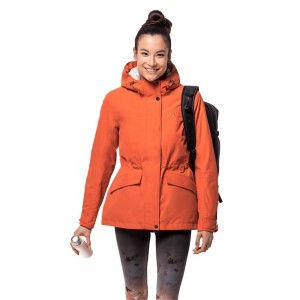 Kurtka Przeciwdeszczowa Damskie Jack Wolfskin Lake Louise Pomarańczowe | IV0294571