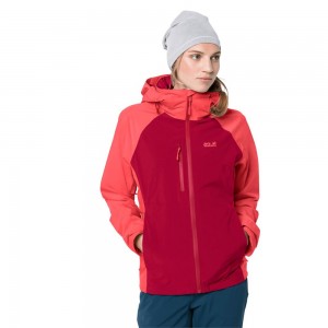 Kurtka Przeciwdeszczowa Damskie Jack Wolfskin Mount Emin Jasny Czerwone | ZD9675210