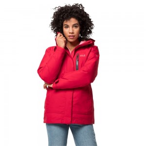 Kurtka Przeciwdeszczowa Damskie Jack Wolfskin North Tech Czerwone | TY7954803