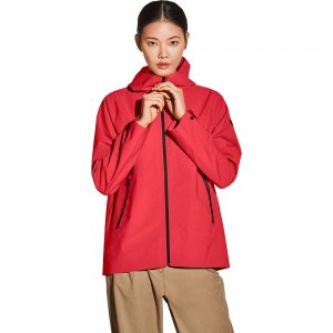 Kurtka Przeciwdeszczowa Damskie Jack Wolfskin Stormshell Czerwone | GS5390467