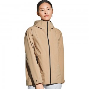 Kurtka Przeciwdeszczowa Damskie Jack Wolfskin Stormshell Brązowe | KC4781629