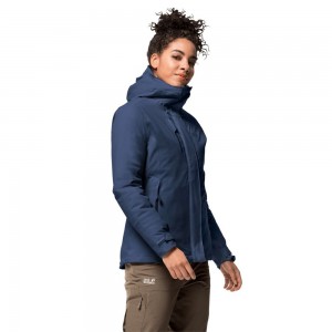 Kurtka Przeciwdeszczowa Damskie Jack Wolfskin Troposphere Ciemny Indygo | PO6873495