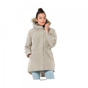Kurtka Przeciwdeszczowa Damskie Jack Wolfskin Wildwood Szare | UO9587461