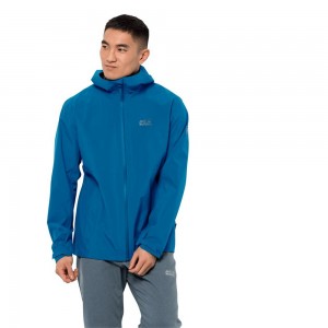 Kurtka Przeciwdeszczowa Męskie Jack Wolfskin Jwp Shell Niebieskie | PC7048135