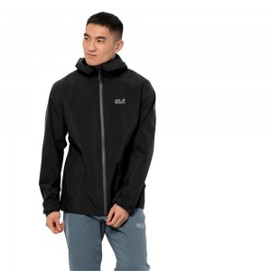 Kurtka Przeciwdeszczowa Męskie Jack Wolfskin Jwp Shell Czarne | YM6147293
