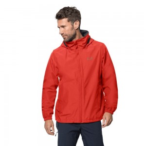 Kurtka Przeciwdeszczowa Męskie Jack Wolfskin Stormy Point Pomarańczowe Czerwone | OT2350476