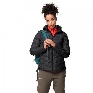 Kurtka Puchowa Damskie Jack Wolfskin Helium Czarne | PI9807342