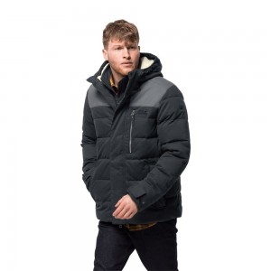 Kurtka Puchowa Męskie Jack Wolfskin Lakota Czarne | WD0961584