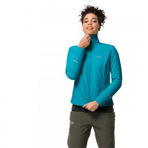 Kurtka Softshell Damskie Jack Wolfskin Delta Tour Ciemny Niebieskie | UZ7164028