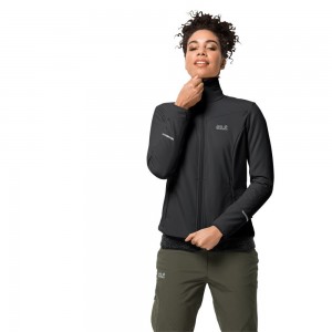 Kurtka Softshell Damskie Jack Wolfskin Delta Tour Czarne | BX1402879