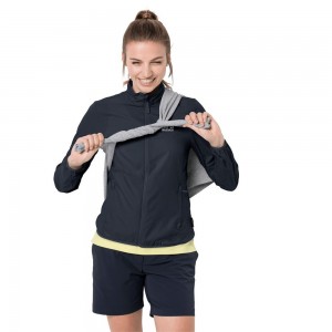 Kurtka Softshell Damskie Jack Wolfskin Jwp Wind Niebieskie | DW6589431