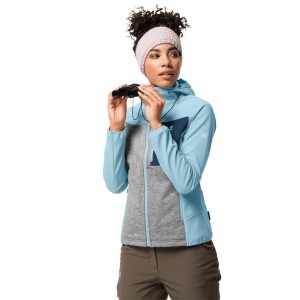 Kurtka Softshell Damskie Jack Wolfskin Sky Peak Niebieskie | OH0934215