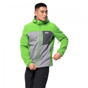 Kurtka Softshell Męskie Jack Wolfskin Sky Peak Zielone | KL5390728