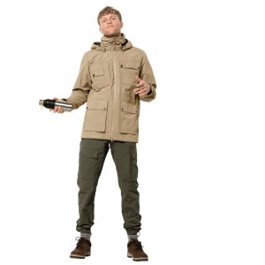 Kurtka jesienna Męskie Jack Wolfskin Lakeside Safari Brązowe | YB4651920