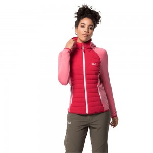 Kurtka sportowa Damskie Jack Wolfskin Crossing Peak Czerwone | EM0416928
