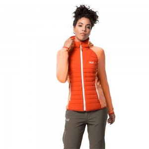 Kurtka sportowa Damskie Jack Wolfskin Crossing Peak Czerwone | KJ3571624