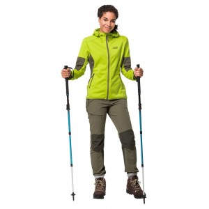 Kurtka sportowa Damskie Jack Wolfskin Hydro Hooded Ii Głęboka Zielone | HU1475836