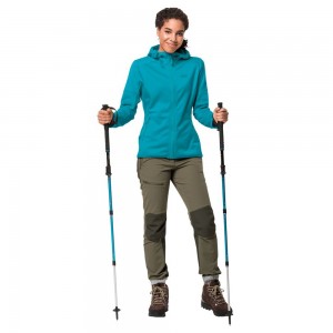 Kurtka sportowa Damskie Jack Wolfskin Hydro Hooded Ii Ciemny Niebieskie | GJ9210847