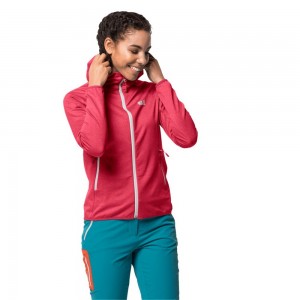 Kurtka sportowa Damskie Jack Wolfskin Milford Hooded Czerwone | IT6503872