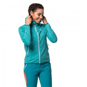 Kurtka sportowa Damskie Jack Wolfskin Milford Hooded Głęboka Turkusowe | FC7154628