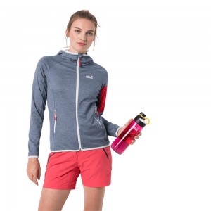 Kurtka sportowa Damskie Jack Wolfskin Milford Hooded Ciemny Indygo | MF6543298