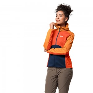 Kurtka sportowa Damskie Jack Wolfskin Mount Isa Fleece Czerwone | VK7831690