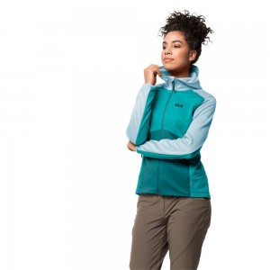 Kurtka sportowa Damskie Jack Wolfskin Mount Isa Fleece Głęboka Turkusowe | MD2736591