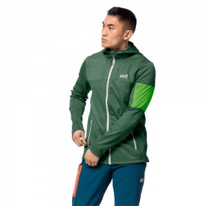 Kurtka sportowa Męskie Jack Wolfskin Milford Hooded Oliwkowe | UO6489275